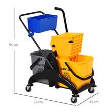 Chariot de nettoyage et accessoires - Jaune citron - Voir 7