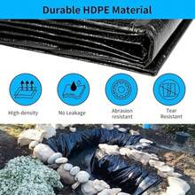HDPE UV Resistant Garden Pond Liner 7x10ft 14.5Mil Thickness For Fish Ponds Streams Fountains And Waterfall