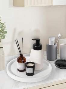 硅胶浴室梳妆台托盘 – 香水托盘、手巾托盘、乳液瓶架、马桶托盘、液体皂液器托盘 – 浴室和厨房台面托盘、浴室配件、房间装饰