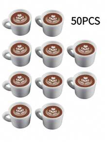 2pcs/5pcs Mini Latte Art 3D Resin Beverage Cups, Dollhouse DIY Bakery Shop Coffee Shop Decor Accessories, Home Desktop Display