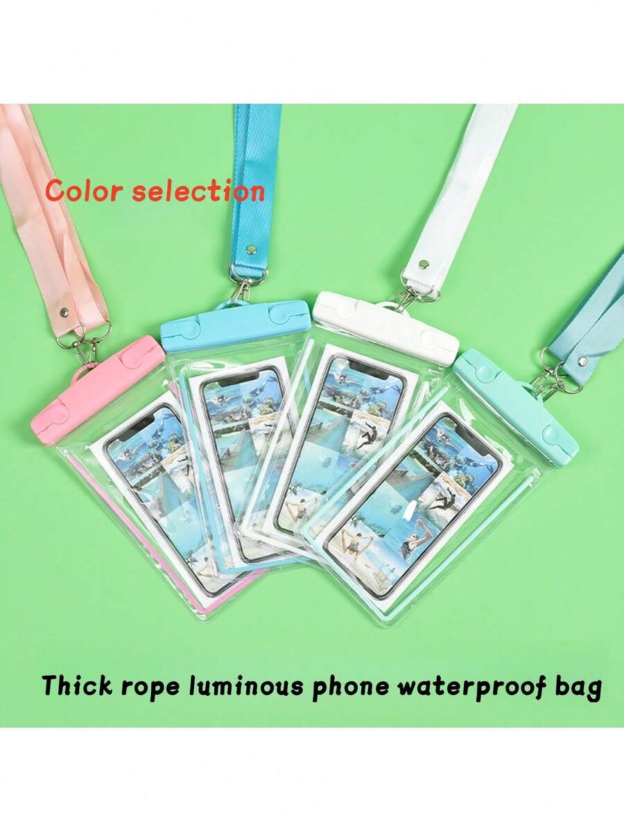 1个通用防水手机套,透明干袋,户外运动、邮轮、度假、海滩旅行、皮划艇等必备,雨天防水手机袋,兼容触摸屏,7.2英寸沙滩包,游泳沙滩保护套,6种颜色可选 - 彩色 - 查看 1