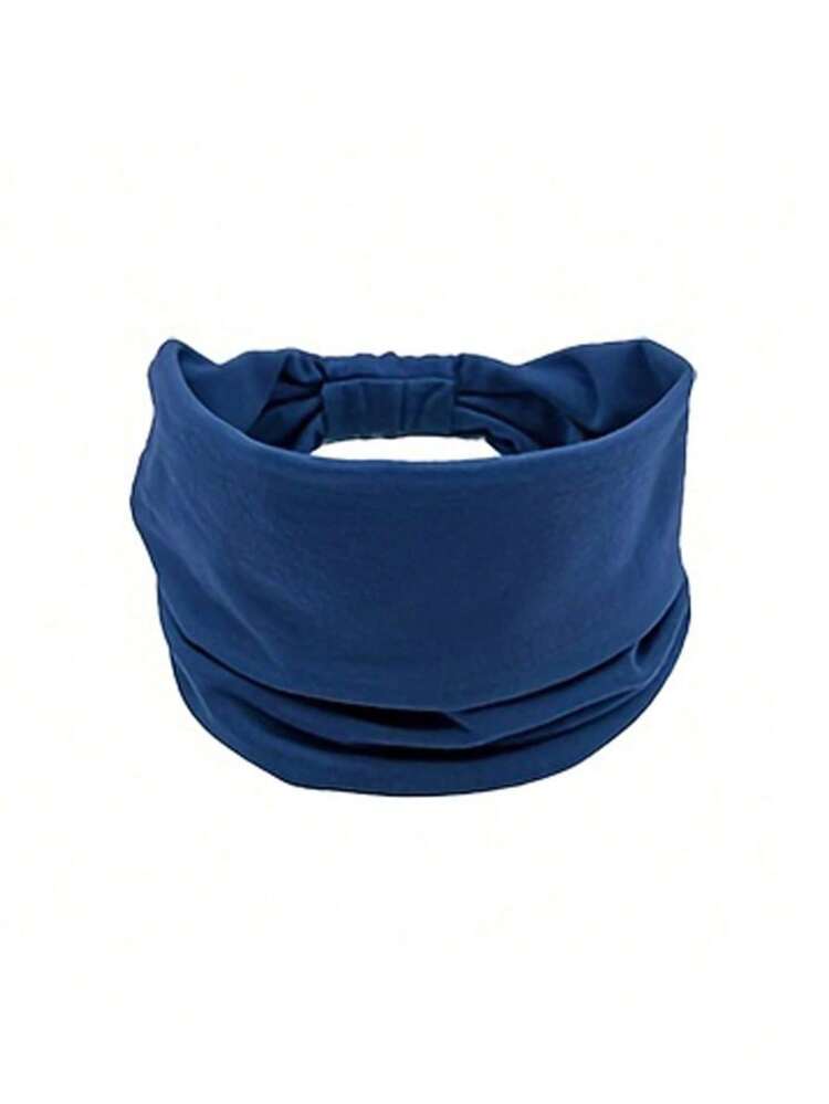 4条装复古佩斯利花纹发带，女士彩色头巾，运动吸汗带，瑜伽发饰，波西米亚风冬季围巾，女士发带 - 純色 - 查看 2