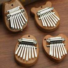 Piano de pulgar Kalimba de madera sólida de 8 teclas, mini piano de pulgar Kalimba, regalo colgante, piano de dedo portátil