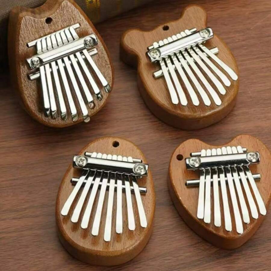 Piano de pulgar Kalimba de madera sólida de 8 teclas, mini piano de pulgar Kalimba, regalo colgante, piano de dedo portátil
