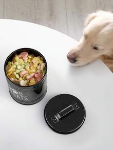 Large Capacity Metal Sealed Pet Food Storage Container, Crossborder Iron Art Dog/Cat Snack Bone Holder Canister - Multicolor - View 4