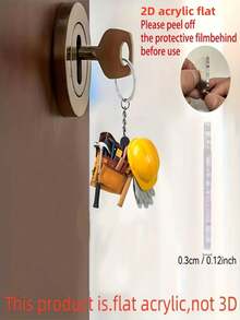 2 piezas Decoraciones de llave acrílica con diseño plano de martillo, llave inglesa y otras herramientas, adecuadas para el Día del Padre, decoración del espejo retrovisor del coche, accesorios interiores del coche, mochilas, llaveros, decoración del hogar, cocina, bolsas y llaveros, creativas y perfectas para festivales, dibujos animados, naturaleza, fiestas, calles, acrílico, llavero de dibujos animados, accesorios de coche de todas las temporadas, encantos de bolsa, portaidentificaciones con cordón, accesorios de coche, regalos de Navidad - Multicolor - Ver 2