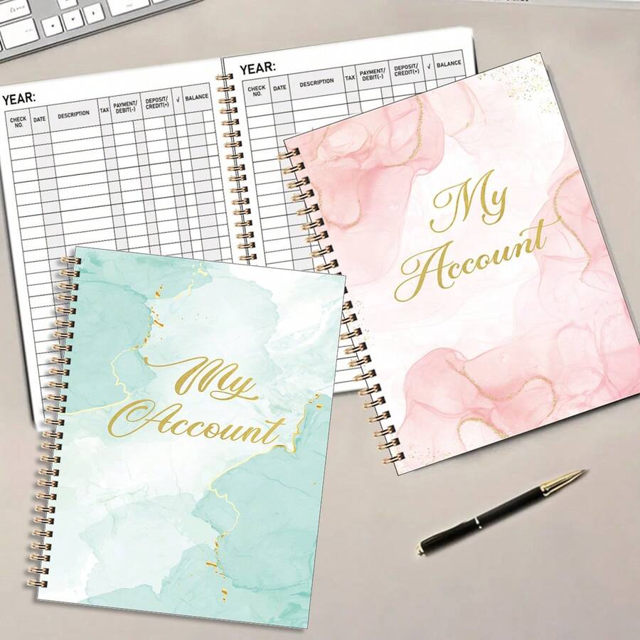 دفتر قيد الإيرادات والمصروفات، قسم متتبع الحسابات قابل للطباعة لسجل البنك (لسيناريوهات التسجيل المالي)