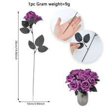 万圣节人造血玫瑰，眼球/骷髅手/蜘蛛/骷髅花束假玫瑰，适用于万圣节派对、家居装饰、酒吧恐怖氛围装饰 - 彩色 - 查看 29