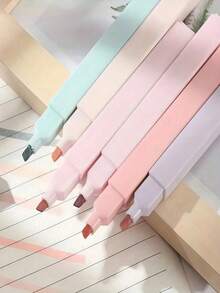 6/12 surligneurs carrés emballés, surligneurs magnifiques taillés, marqueurs clés de protection oculaire à tête inclinée, stylos comptables faits main, stylos, articles de papeterie, fournitures scolaires