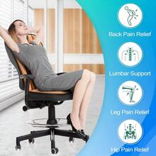 Car Seat Cushion And Back Support Pillow 1.2'' Thick Memory Foam Desk Chair Cushion Back Support For Automotive Seat Driver Travel Leg And Back Pain Relief Washable Adjustable Orange