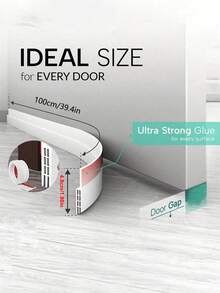 Indoor/Outdoor Door Draft Stopper Seal Strip, Under Door Windproof Insulation, Soundproof Bottom Door Sweep For Home & Bedroom Decor - Multicolor - View 2