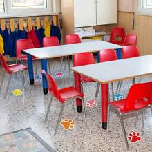 58-Pack 5" Classroom Floor Stickers - Paw Print Line Up Spots | Self-Adhesive Floor Dots Markers For School Decor & Teacher Supplies - 樣式 2 - 查看 5