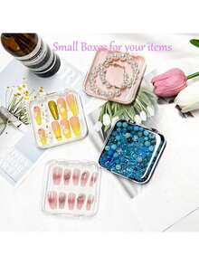 Bộ 12 hộp đựng móng tay trong suốt, loại hộp đựng móng tay, giá trưng bày móng tay bằng acrylic có thể xếp chồng lên nhau kèm 60 miếng băng dính hai mặt, hoàn hảo để dán móng tay và lưu trữ tại tiệm, tuyệt vời cho thợ làm móng, người yêu thích tự làm và nhà tạo mẫu tóc cô dâu, làm quà tặng ngày lễ tình nhân và Giáng sinh - Trong sáng - Xem 8