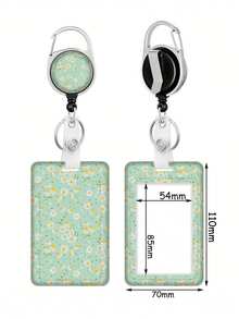 1pc Retractable Double-Sided UV Pastel Sunflower Card Holder, Casual Synthetic Fiber Work ID Badge, All Season Halloween Accessories Teachers Day Christmas Gift Ideas Bag Accessories Lanyards With Id Holder Car Accessories Bag Charms