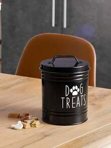 Large Capacity Metal Sealed Pet Food Storage Container, Crossborder Iron Art Dog/Cat Snack Bone Holder Canister - Multicolor - View 5