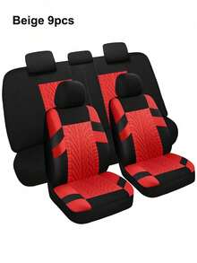 Universal Car Seat Covers Full Set - Airbag Compatible Auto Seat Protectors For SUV, Sedan, Van - 9-Piece Set (2 Front Covers + Backrest Cover + Rear Bench Cover + 5 Headrest Covers) & 4-Piece Set (2 Front Covers + 2 Headrest Covers) - 款式A - 查看 18