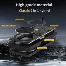 Étui support magnétique pour anneau compatible avec ZTE Nubia Focus 5G/ZTE Blade A75 5G, support de montage magnétique pour voiture, protection de la caméra, coque antidérapante - Noir - Voir 7