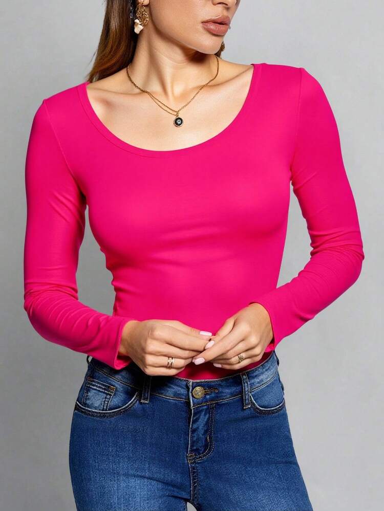 Set 2 Blusas Mujer Manga Larga Interior Térmico Invierno Dama - Rosa Fucsia - Añade 2