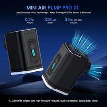 Mini Air Pump Pro X1Portable Air Pump With Camping Light TypeC Rechargeable Quick Inflate Deflate For Sleeping Pads Air Mattress Pool Toys Floats Swimming Ring Vacuum Storage Bags