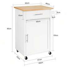 SoBuy FKW102-WN, Kitchen Trolley Cart Kitchen Storage Trolley Kitchen Cabinet Cupboard - White - View 2