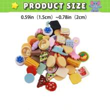 10/20/30/50/100 件微型逼真食品玩具蛋糕、面包、糖果、迷你面包和蛋糕树脂配件 DIY 工艺装饰适用于娃娃屋、生日、节日、圣诞礼物 - 隨機 - 查看 2
