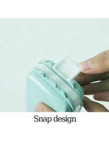 8格药片收纳盒旅行药盒带密封圈药片小盒小麦秸秆药品收纳盒旅行必需品假期返校用品药品收纳盒学校应急包应急包