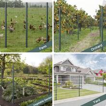 5 Pack Metal Fence Post, 7 Feet Heavy Duty Garden With U-Post, No Dig Garden Fence Stakes For Temporary Fencing, Corner Anchor - 綠色 - 查看 5