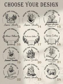 BOOK STAMP PERSONALIZED | Custom Library Stamp | Self-Inking Stamp | From The Library Of Stamp | Book Lover Gift | Christmas Gift Back To School,Back To School,School Supplies,Customized Stamps,Easy Comfort,Office Decor - Khaki - View 4