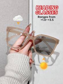 1 件/4 件塑料多色豹纹几何全框 6 屈光度可选，+1.0 至 +2.5 放大倍数女士老花镜适合日常生活办公室阅读商务适合所有脸型