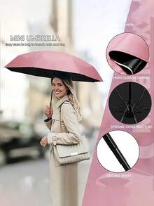 Small Folding Umbrella, Mini Pocket Waterproof Portable Travel Umbrella, Sunshade Umbrella Women Sunscreen UV Sunscreen Umbrella 2 In 1 Mini Six Fold Ultra Light Compact Portable, Mini Travel Umbrella, Compact Portable Sunny And Rainy Dual Purpose Umbrella, Wind Shade, 99% UV Protected, Suitable For Both Men And Women, Durable Structure, Sunscreen And Rainproof