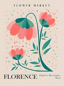 1 Stück/3 Stücke Wandkunst Poster wahlweise mit Rahmen, botanischer Blumenmarkt Wandkunstdrucke, Matisse Kunstposter Dekoration, farbenfrohe florale Raumdekoration für Galerie, Wohnzimmer, Badezimmer - Verschiedenfarbig - Übersicht 49