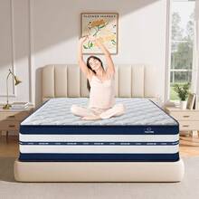 Materasso 140x200 cm, Spessore 24 cm, Materasso a Molle insacchettate, Memory Foam, 7 Zone, Traspirante, Certificato Oeko-Tex, Ergonomico, Supporto Perfetto, Anallergico