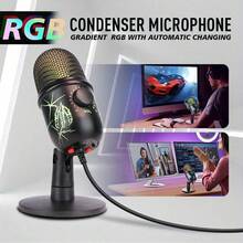 Micrófono condensador RGB para juegos eSports con conector USB - Blanco - Ver 9