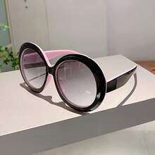 New Women's Glasses Large Frame Fashion Color Block Design  Versatile Suitable For Daily Wear Decoration - Đen chuyển màu xám - Xem 1