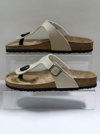 Sandal Jepit Unisex Musim Semi hingga Musim Panas, Model Slip-On, Minimalis, untuk Liburan, Pantai, Jalan Kaki, Sol Gabus Lembut yang Nyaman, Sandal Luar Ruangan