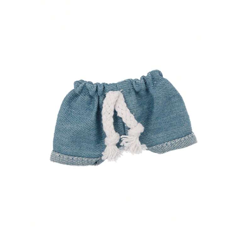 这套两件套服装包含一件连帽上衣和一条牛仔短裤。连帽衫和短裤上的抽绳设计增添了一丝可爱气息，适合14厘米至17厘米的娃娃。娃娃的穿搭、收藏和造型是常见的组合，营造出青春休闲的造型。（不含娃娃） - 彩色 - 查看 12