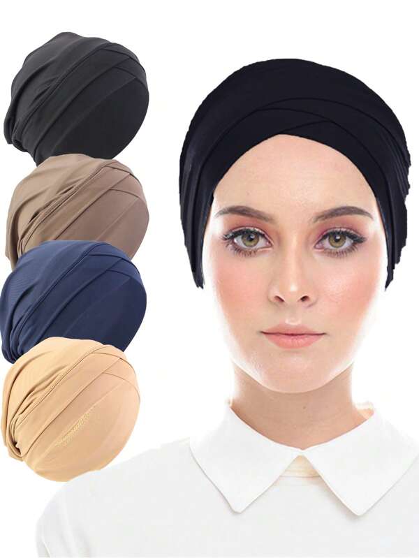 1pc Fashion Criss-Cross Headband, Elastic Turban Hat, Headwrap, Cap