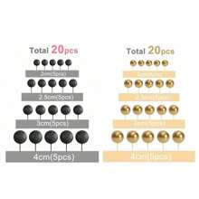 20 件球形蛋糕装饰迷你气球蛋糕装饰棒金球蛋糕签蛋糕装饰球蛋糕装饰品适用于圣诞节万圣节婚礼生日蛋糕装饰品