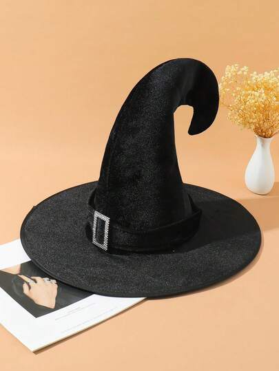 LEAJOURNO. 1 pieza Sombrero de bruja/mago de estilo oscuro con ala curvada, accesorio de disfraz unisex para fiesta de Halloween, Pascua o cosplay