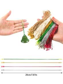 100/200Pcs Christmas Ornament Hangers String,Christmas Tree Hanging Ornament String Hooks Ribbon Ornament String With Snap Fastener Rope Hooks For Christmas Decorations Ornaments,Christmas