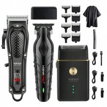 HIENA HIENA Men's 3pcs Beauty Set, Beard Trimming Tools, Electric Hair Cutting And Styling Tools. Hairstyle Design, Beard Grooming Tools, And Sideburns Trimming. Exquisite Packaging, Holiday Mood Gift
