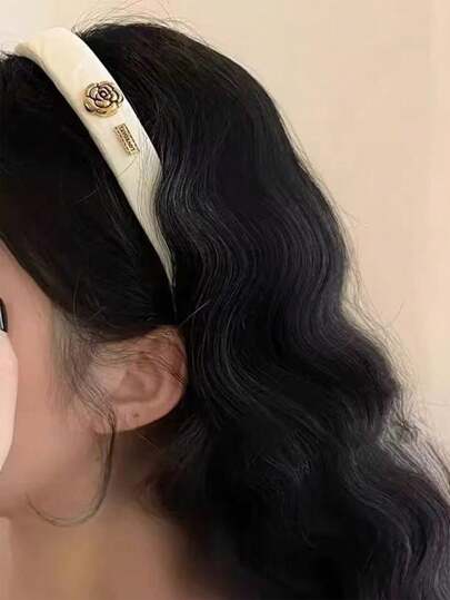 Diadema con flores blancas, accesorio de cabello versátil y casual para uso diario, accesorios para el cabello, banda para el cabello, aro para el cabello, diadema para mujeres, atuendos de otoño