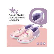 Kids Slip-On Canvas Sneakers – Lightweight Non-Slip Walking Tennis Shoes For Boys & Girls, Toddler/Little Kid/Big Kid Sizes - 粉紅色獨角獸 - 查看 4
