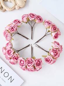 1/3/5/250PCS (6 Heads)MINI Artificial Carnation Flowers Silk Hydrangea Headwear Fake Plants For Autumn Wedding Candy Box Decoration Vase For Home Dining Room Bedroom Decorations, Festival Birthday Party Accessories, Outdoor Garden Decorations