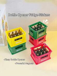 12件/套创意开瓶器，纯色开瓶器，适用于家庭，开瓶工具，婚礼派对礼物，厨房小工具 - 磁性冰箱挂件，适合家庭厨房和派对使用