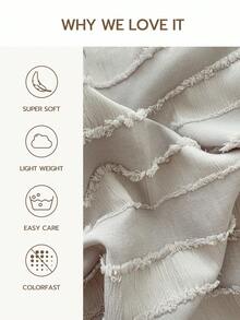 2/3件套波西米亚风3D立体绒面被套套装（不含被芯），（1个被套和半个枕套），四季皆宜的现代绒面床上用品套装 - 淺灰色 - 查看 4