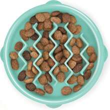Outward Hound Fun Feeder Slo Bowl, Medium Slow Feeder Dog Bowl, 2 Cups, Turquoise - 顏色C - 查看 1