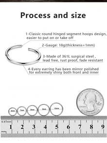 1/5 paires de petits anneaux de 18G, anneaux pour le nez et les lèvres en argent de petit diamètre (6/7/8/9/10mm), en acier inoxydable, bijoux de piercing pour le septum, boucles d'oreilles pendantes, boucles d'oreilles pour l'hélix et le tragus, cadeaux pour petites amies, amis, parents, cadeaux de bijoux percés, bijoux de piercing à boucle fermée convenant pour les fêtes et les vacances des femmes