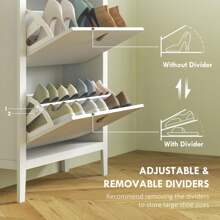 Contemporary White Two-Drawer Shoe Storage Cabinet For Entryway Organization - Stylish And Functional Design - 白色 - 查看 9