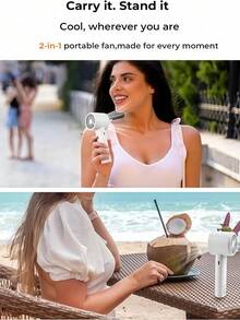 Handheld High-Speed Portable Fan – USB Rechargeable Electric Fan With Digital Display. Supports 120 Infinitely Adjustable Speeds, Ideal For Camping, Travel, Home And Office. Compact, Easy To Carry, Delivers Strong Airflow For Instant Cooling Anywhere. - 多色 - 查看 6